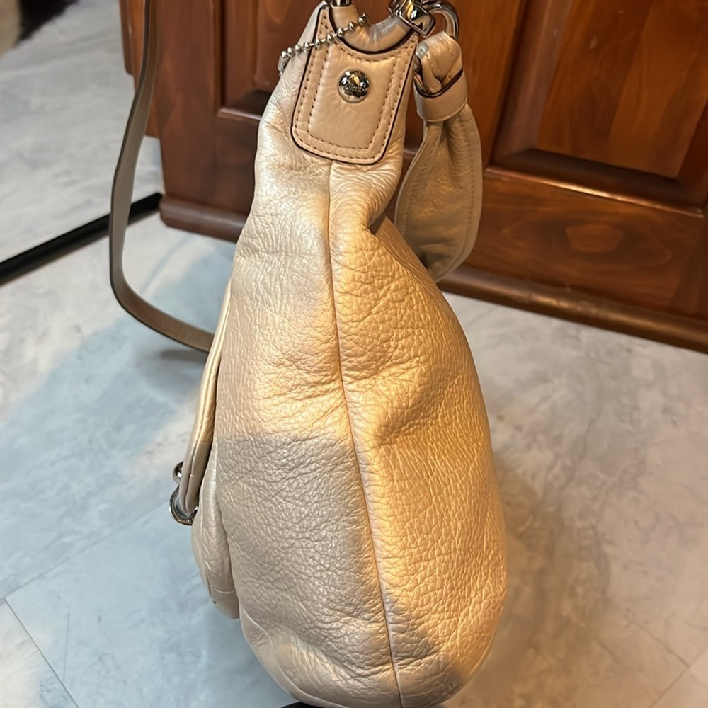 Coach  Kristen 16808 metallic pearl leather Shoulder bag  Satchel  Crossbody EUC - Picture 7 of 17